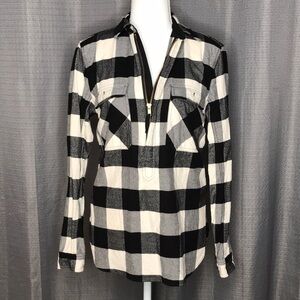 J. CREW SMALL BLACK & WHITE PULLOVER